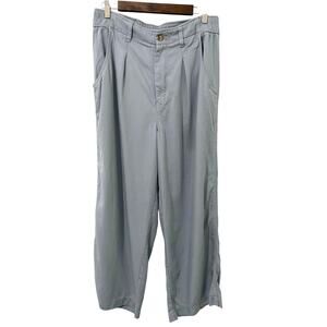Madewell Wide Leg Pants Womens 12 Gray Tencel Elastic Back High Rise